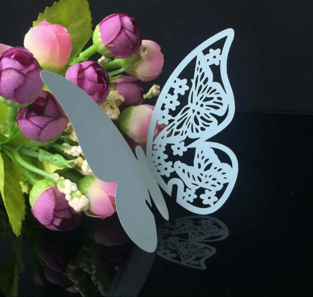 25 шт. бокал для вина карточка с именем и местом бабочка вечерние карточный стол