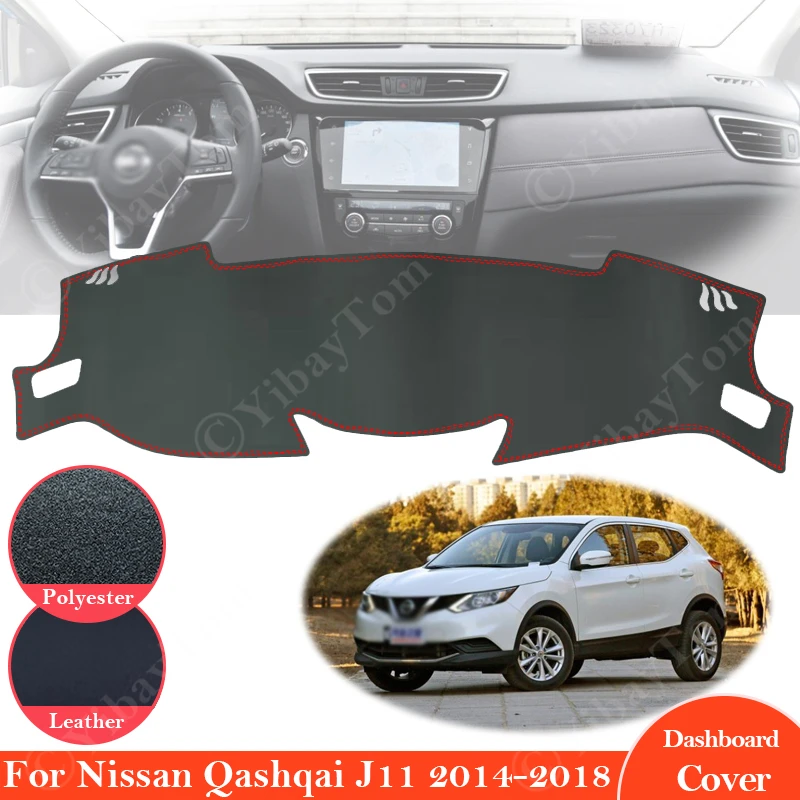 

For Nissan Qashqai J11 2014 ~ 2018 Anti-Slip Leather Mat Dashboard Cover Pad Sunshade Dashmat Dash Carpet Car Accessories 2017