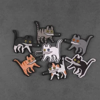 what bad thoughts can kittens have embroidery patches cat with a knife in his mouth for clothes bag jacket diy applique