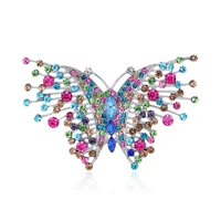 new retro butterfly exaggerated brooch creative color rhinocrend insect brooch dress pin ladies party gifts wholesale spot