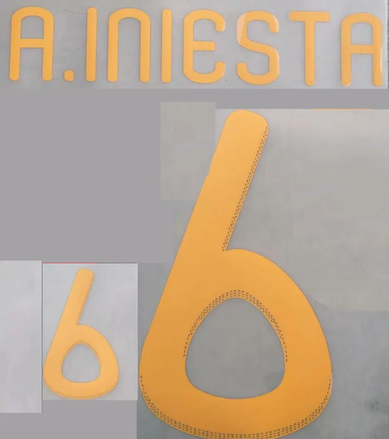2010 Испания A.INIESTA Nameset Тепловая печать футбольного имени и номера|Заплатки| |