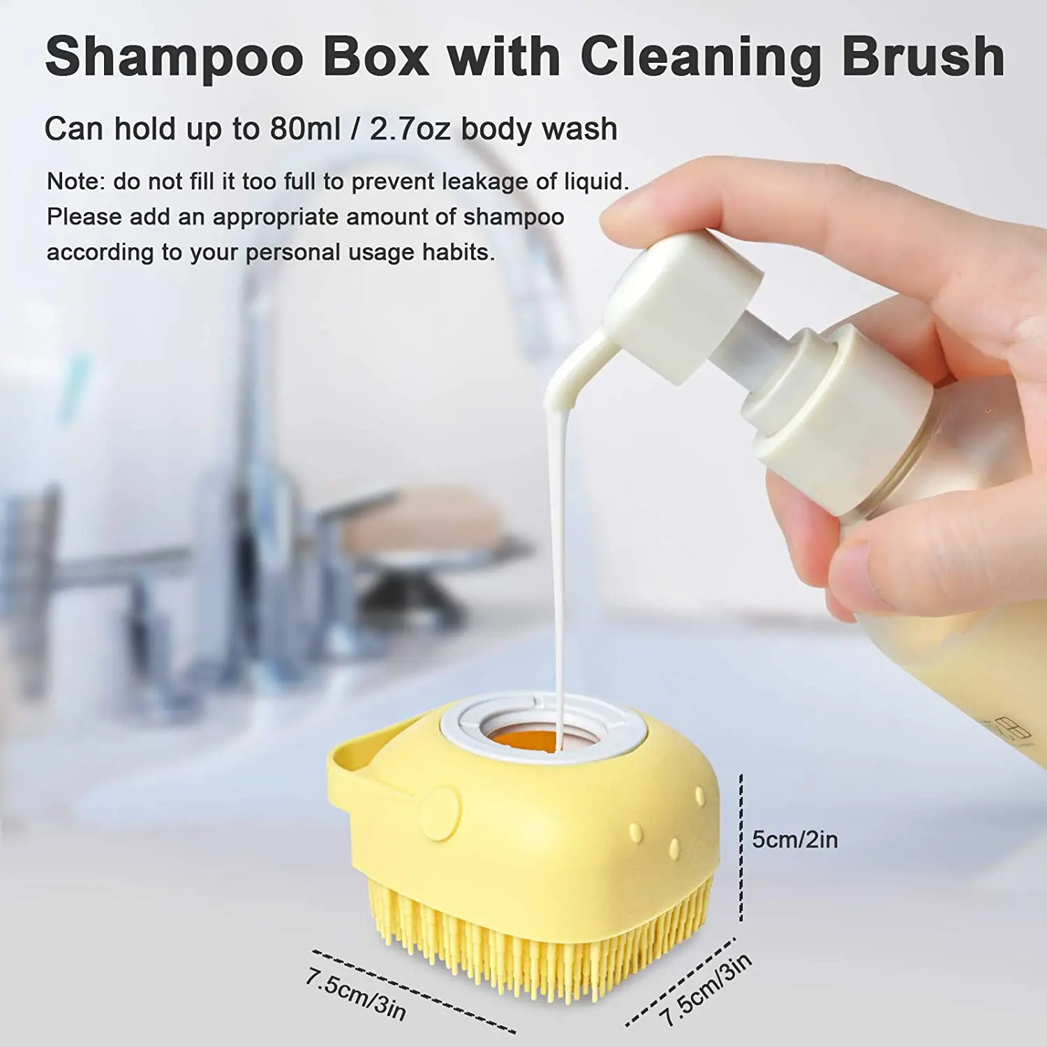 

Body Wash Scrubber Brush Silicone Massage Bath Shower Brush With Soap Dispenser Soft Dog Shampoo Brush Pet Grooming Brushes
