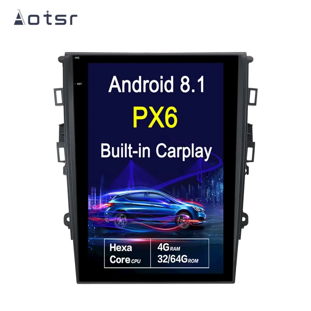 12,1 дюймов HD DSP Android 8,1 Tesla стиль gps навигация для Ford Mondeo/Fusion MK5 2013- Carplay мультимедийный плеер радио
