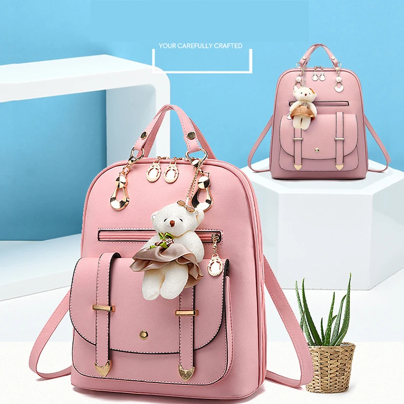 

Cute Fashion Women Backpack New Luxury Backpack Pu School Bags School Bags for Teenage Girls College Style Bags for Women