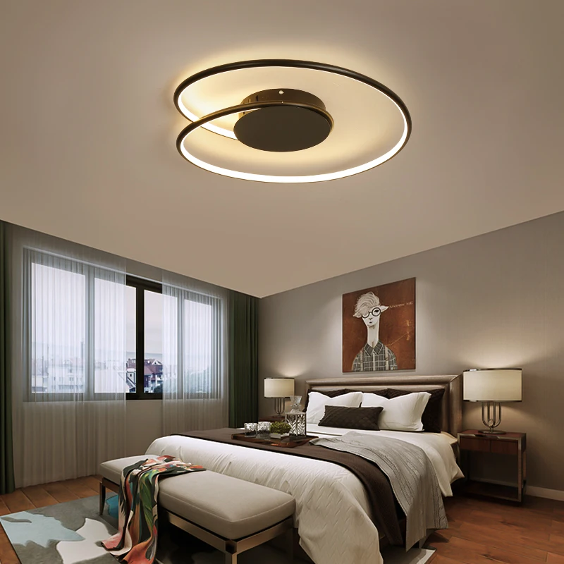 

NEO Gleam Modern Led Ceiling Lights For Living Room Bedroom Matte White/Black AC85-265V Stylish Ceiling Lamp Fixtures Free Mail