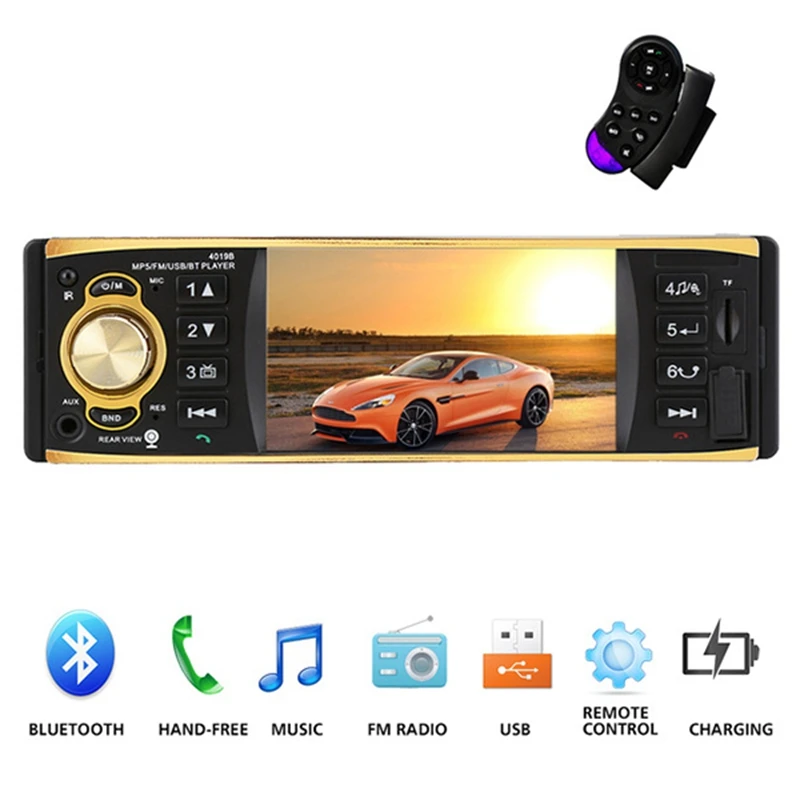 Автомагнитола 4019B 4 1 дюйма Din AUX FM Bluetooth|MP4 и MP5 плееры для авто| |