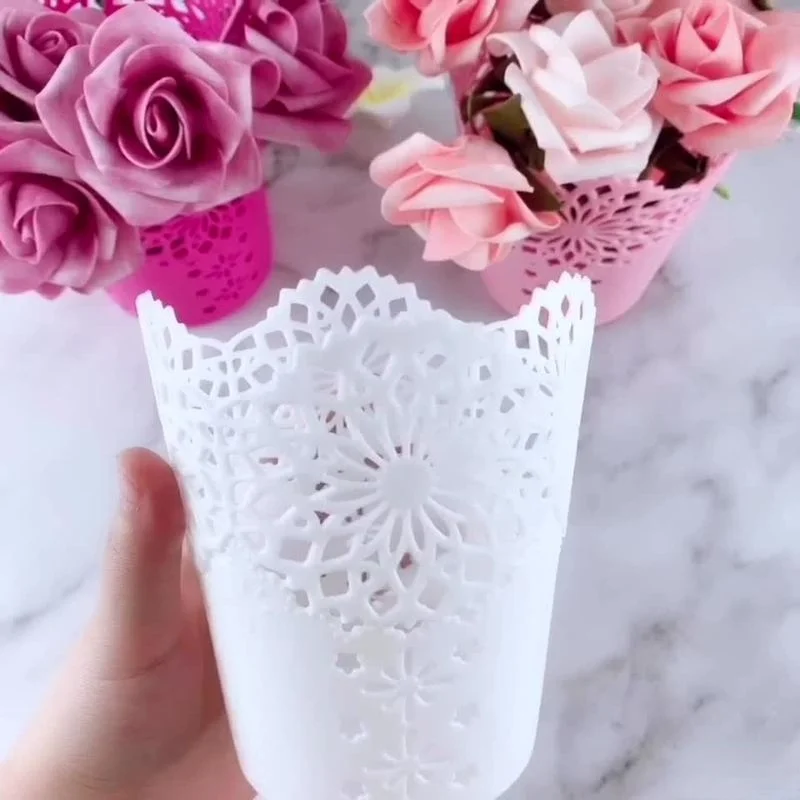 

Hollow Flower Brush Storage Pen Pencil Pot Holder Container Desk Organizer Gift