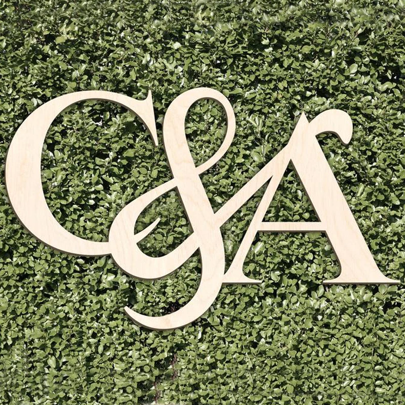 Парные инициалы амперсанды деревянная инициальная монограмма имя невесты и