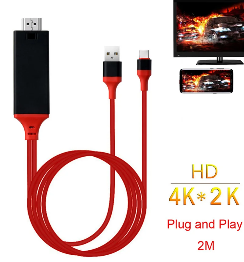 Type C кабель-Переходник USB на HDMI ТВ адаптер 4K HDTV видео кабель для MacBook Pro Samsung Galaxy S10