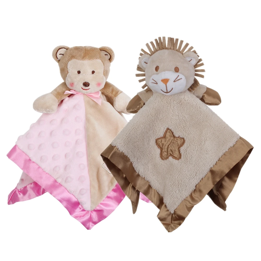 

Furry Soft Infant Stuffed Animal Dot Soothe Blanket Baby Sleeping Security Doll Lions Pacify Towel Newborn Appease Toy Blanket