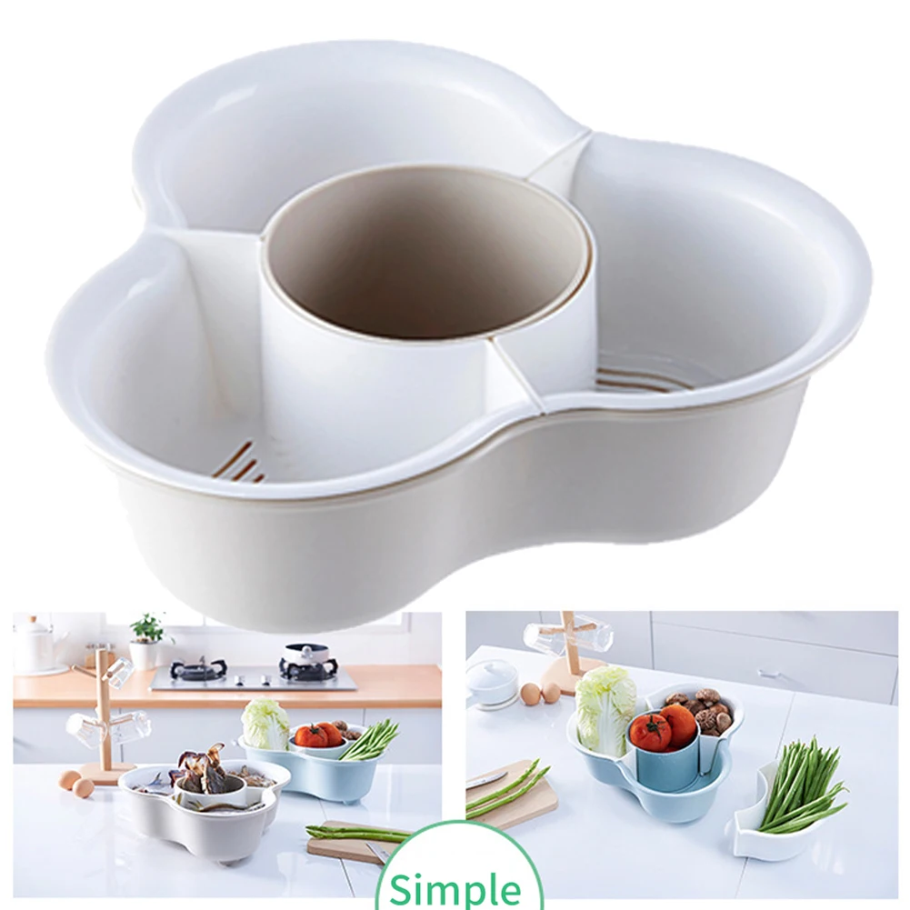 L двухслойная корзина для мойки фруктов и овощей полка фильтра мытья горячим