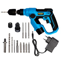 12v cordless impact drill multifunctional hammer drill electric hand drill 12 drill bits wall furniture electric screw driver