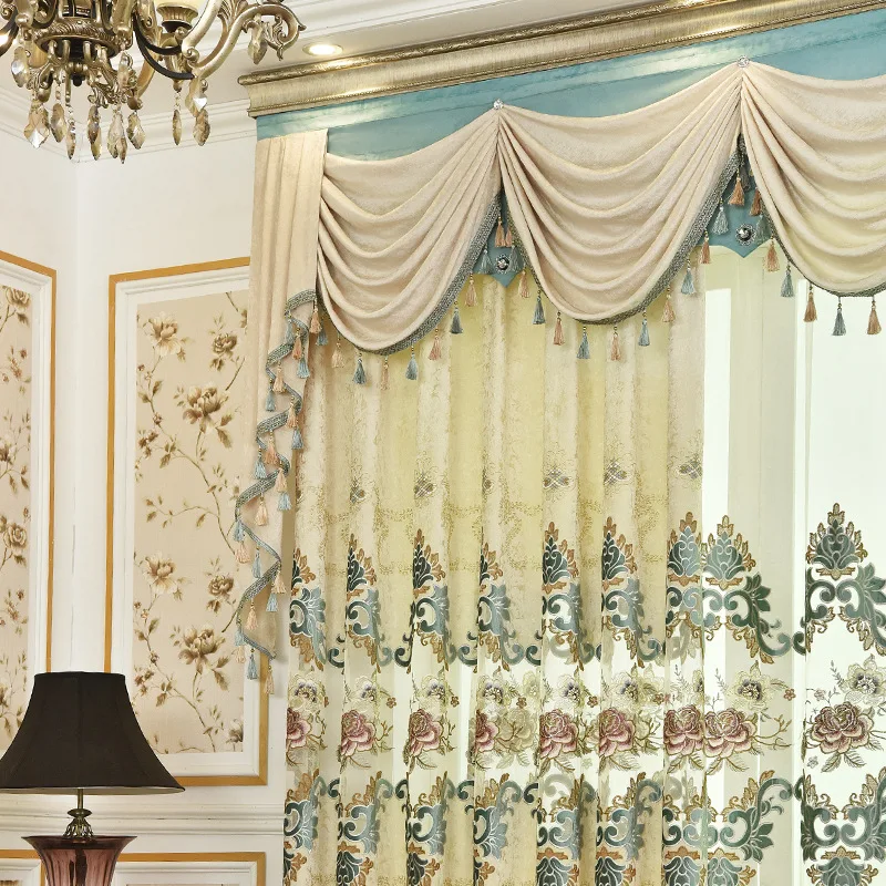 Европейский рисовый белый с вышивкой теплые и великолепные шторы для гостиной