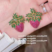 gradient love tassel earrings super fairy peach heart strawberry fritillaria water drop earrings