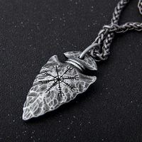 yage stainless steel chain with viking rune aegishjalmr spear pendant necklace as men gift