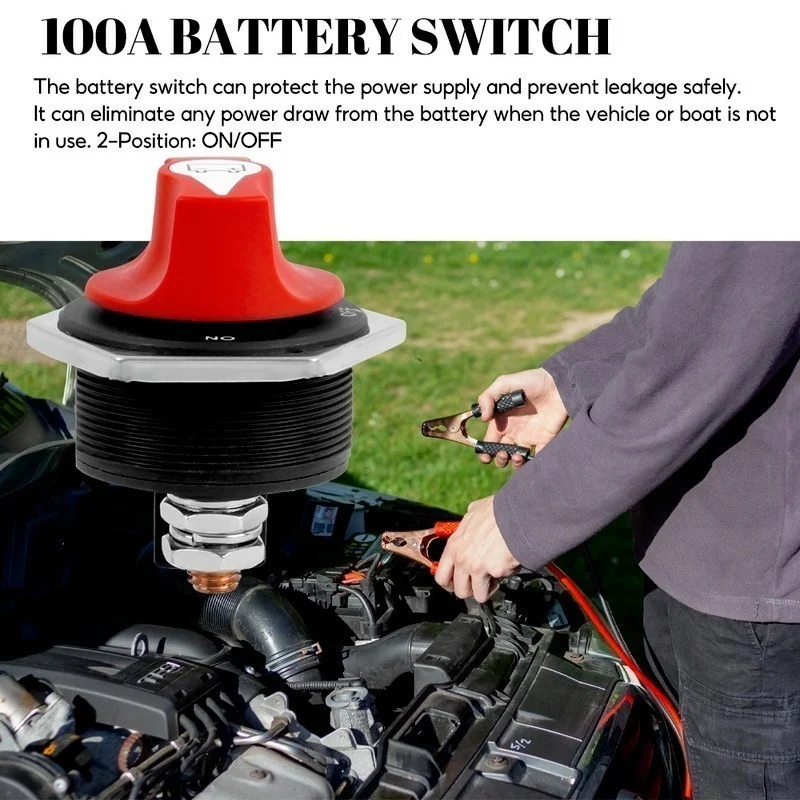 Car Battery Switch 100A Safe Power Cut Off Isolator Rotary Disconnect for Motorcycle Boat Truck RV Auto Accessories | Автомобили и