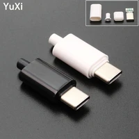 yuxi 10pcs type c usb 3 1 plug male connector with pcb 24pin welding data otg line interface port diy data cable usb c plug