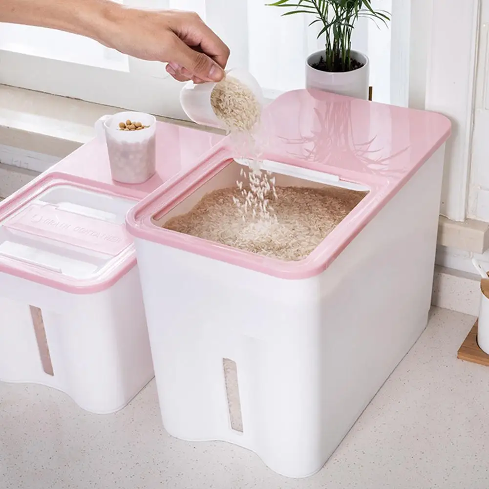 Кухонный Контейнер для хранения риса дозатор зерновых зерен пищевой
