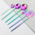 Набор посуды Набор радужных столовых приборов, набор из 1810 столовых приборов из нержавеющей стали, нож, десертная вилка, обеденная ложка для десертов, для кухни и вечеринки