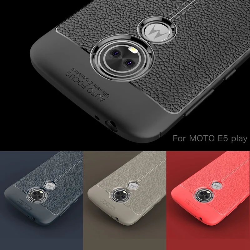 UPaitou чехол для Motorola Moto E5 G4 G5 G5S G6 E4 C Plus Z2 Z3 Play X4 Force силиконовый Litchi Мягкий ТПУ задняя