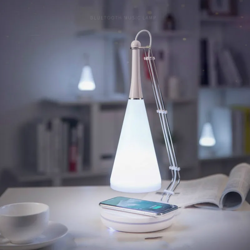 Музыкальная настольная лампа для спальни светодиодный кроватная Светодиодная с