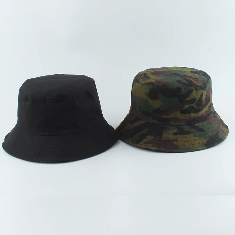 

Camouflage Print Reversible Bucket Hat Men Fisherman Hat Outdoor Travel Sun Hat For Women Streetwear Hip Hop Cap
