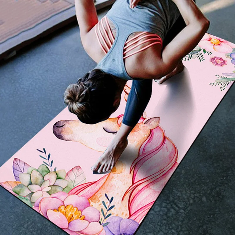 Эко дружественных не скользящий Полотенца замшевая обувь с принтом Единорог