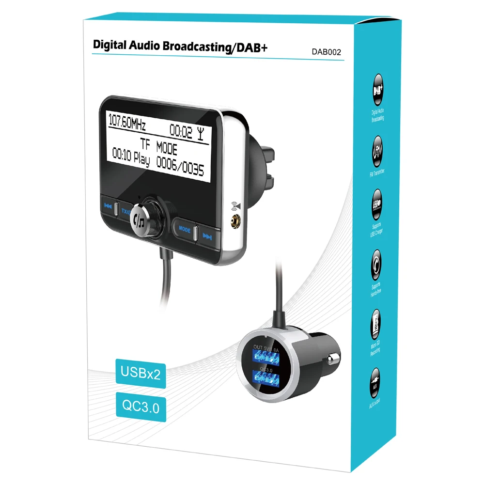 Автомобильный MP3-плеер с двойным usb громкой fm-тюнер радио Bluetooth 4 2 передатчик