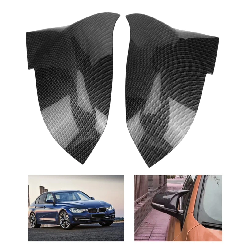 2 предмета из углеродного волокна автомобиля крышка зеркала заднего вида Кепки в