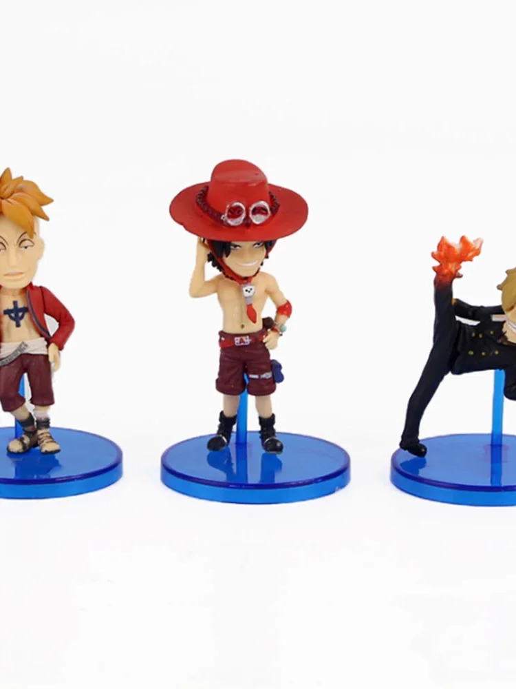 

6Pcs/Set 8-9cm Anime One Piece Figure Toys Charlotte Katakuri Luffy Zoro Sanji Ace Marco PVC Model Dolls Gift for Kids