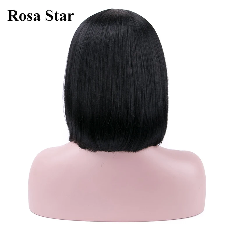 Rosa Star короткие прямые синтетические Боб парики женские с челкой для женщин