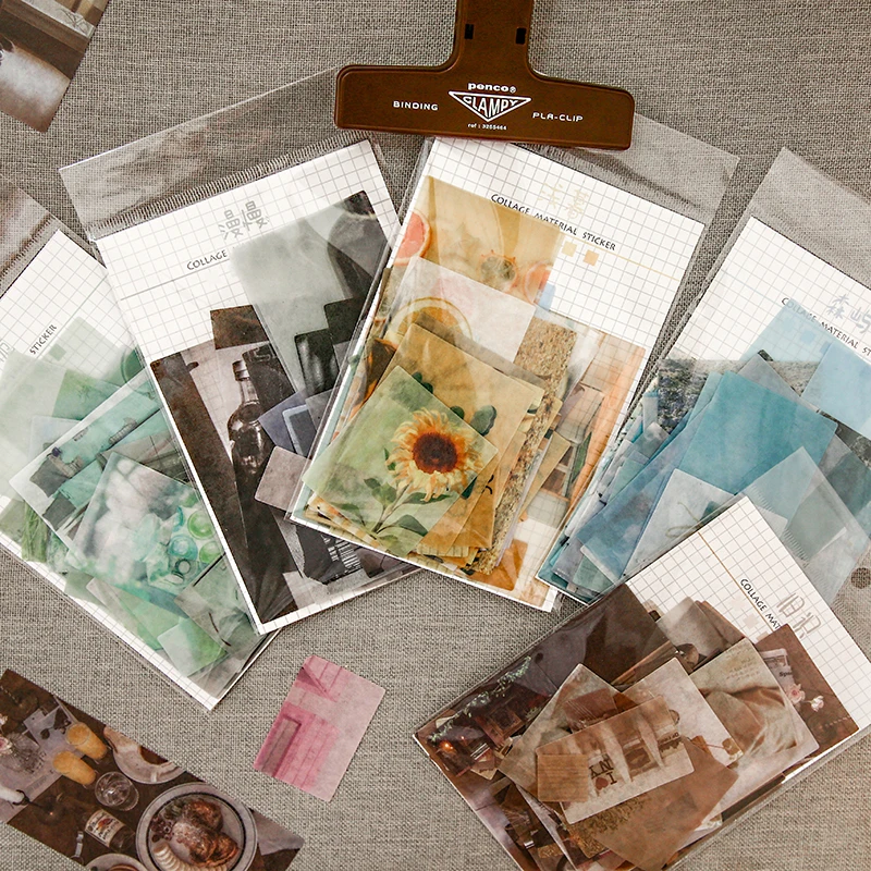 

Aesth 70pcs/pack Washi Paper Adhesive Stickers Creative Stationery Journaling Label Scrapbooking Aesthetics Decoration Stickers