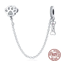 new silver color cute dog palm classic safety chains charms fit original 925 pandora bracelet bangle making fashion diy gift