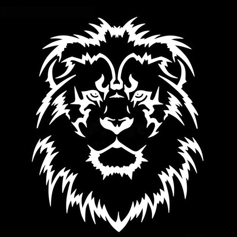

Personality Lion Head Car Sticker Auto Windscreen Vinyl Decals Accessories Waterproof Sunscreen Decal for KIA BMW,15cm*19cm