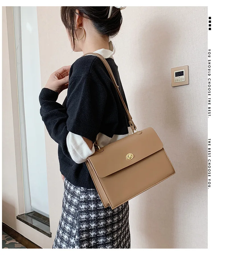 

2021 New Trendy Fashion Ladies Underarm Bag Texture Shoulder Bag Messenger Bag High Quality All-match Small Square Bag Female