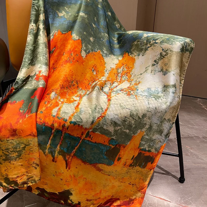 

180x90cm Silk Scarf For Women, Bandana Long, Wrap Shawl, Hijab, Silent, Beach Sarong, Fashionable, 2021Scarf Shawl Wholesale