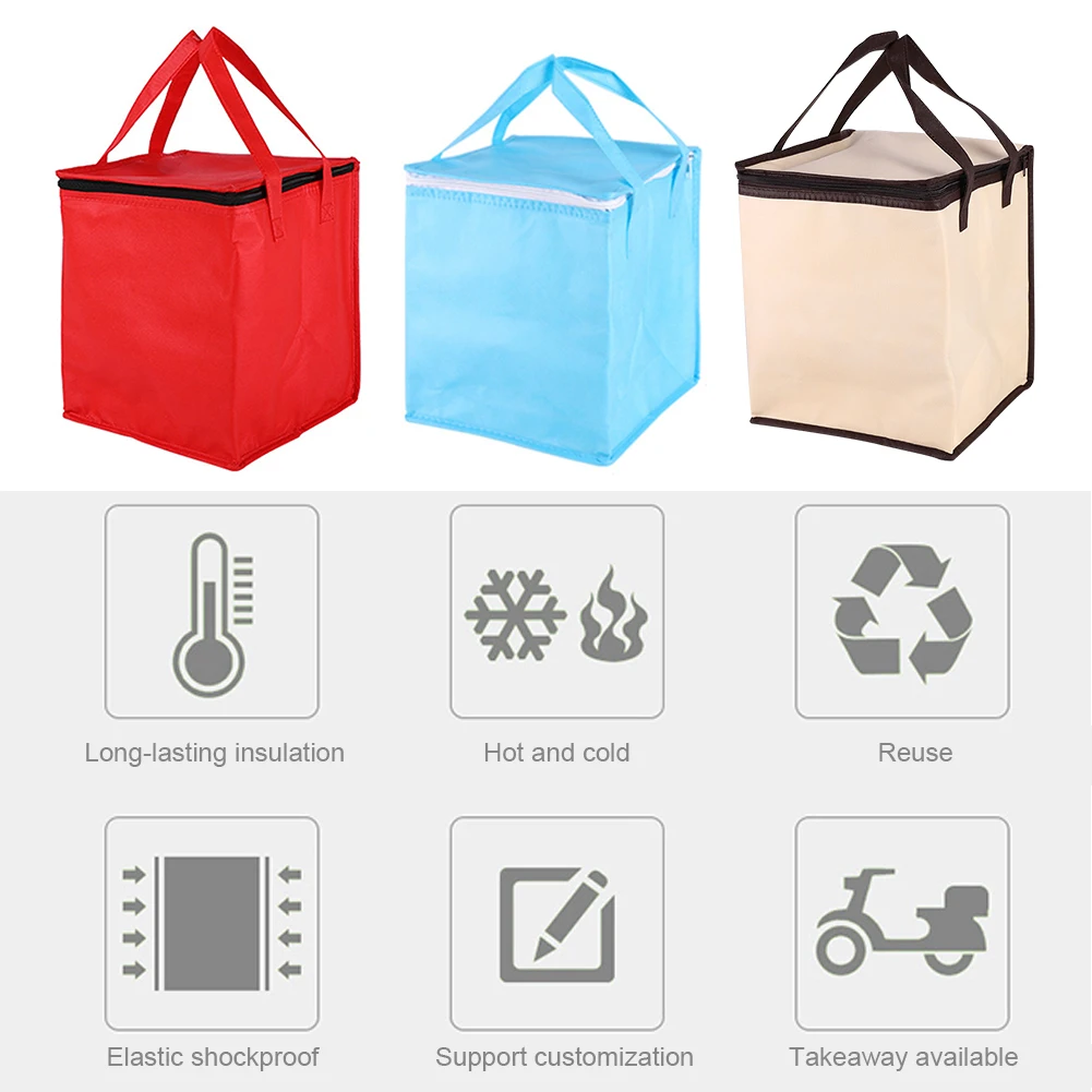 

Shopping Insulated Bags Heavy Duty Container Thermal Totes Zipper Handle Food Delivery Grocery Lunch Bag Storage Bag Shop Bag