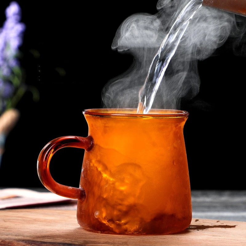 220 мл цветная кофейная чашка и блюдце термостойкая прозрачная стеклянная с