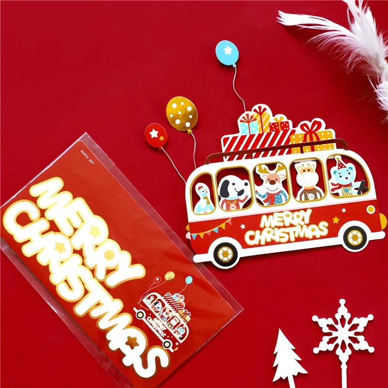Рождественский Топпер для торта Happy Bus рождественской вечеринки декор в виде