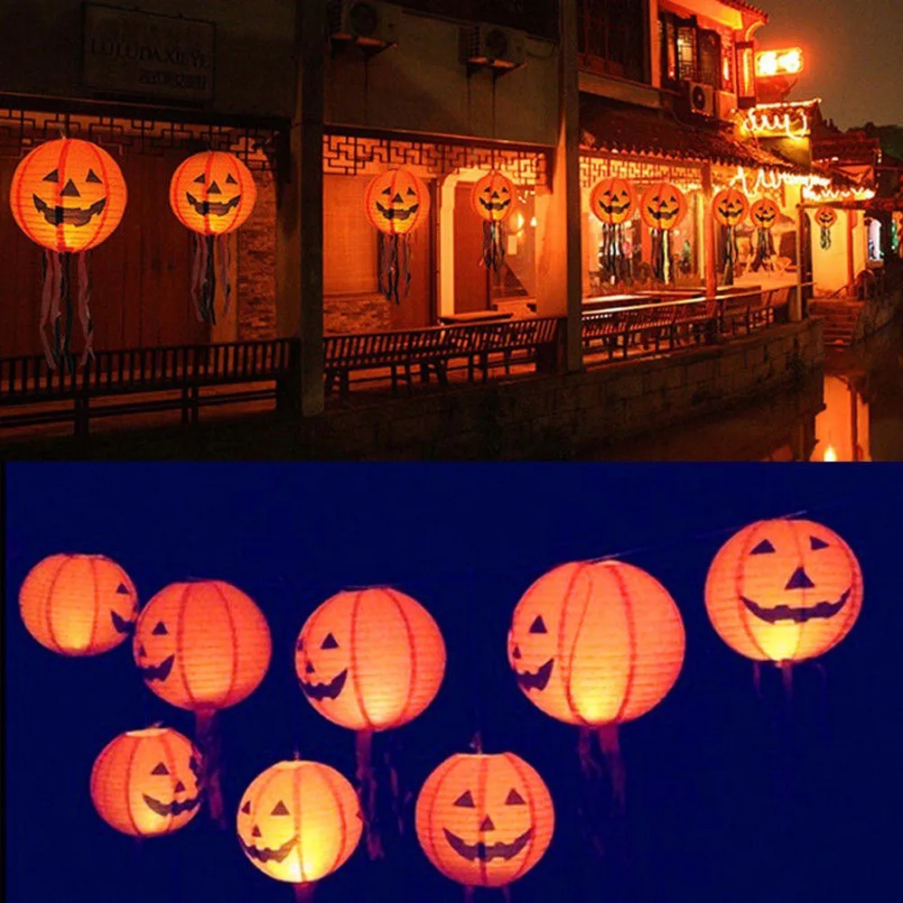Хэллоуин Бумага Тыква Висячие Фонари DIY Праздничная декорация для вечеринки
