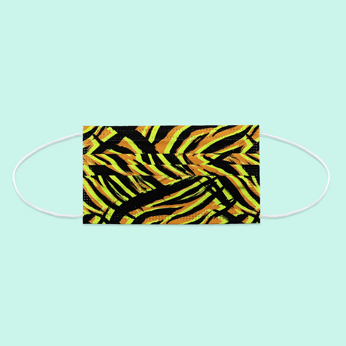 

50PCS Yellow Leopard Print Disposable Mask Breathable Soft Adult Customized Striped 3-layer Unisex Fashion Mouth Mask Mascaras