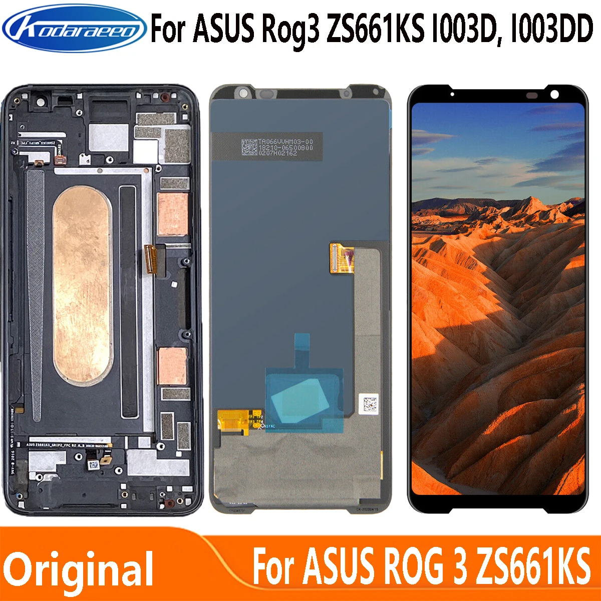 Recambio de Pantalla Amoled de 6,59 "para Asus ROG Phone 3 ZS661KS, digitalizador t&aacute;ctil LCD para ROG Phone 3 Strix ASUS_I003DD-0