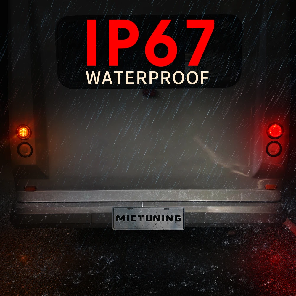 Комплект светодиодных круглых задних фонарей micтюнинга для прицепа 2 шт. 5