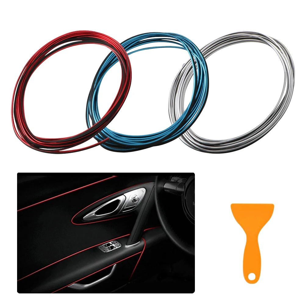 

3/5/10M Super Flexible Car Interior Decoration Moulding Trim Strips Car Central Control and Door Universal Auto Decoration Line