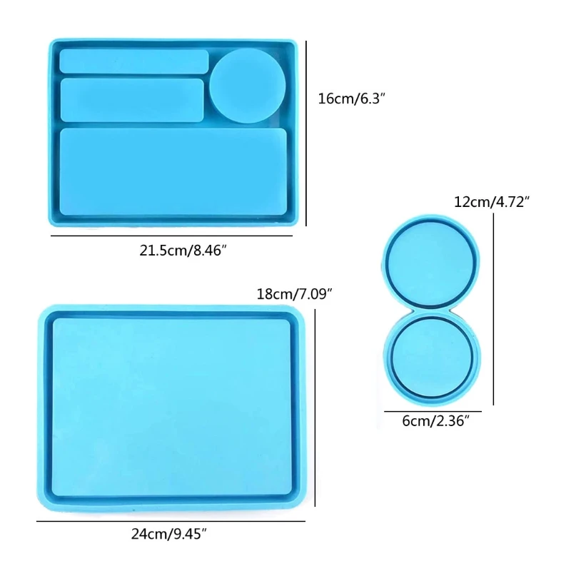 

Makeup Storage Tray Epoxy Resin Mold Serving Board Plate Coaster Silicone Mould