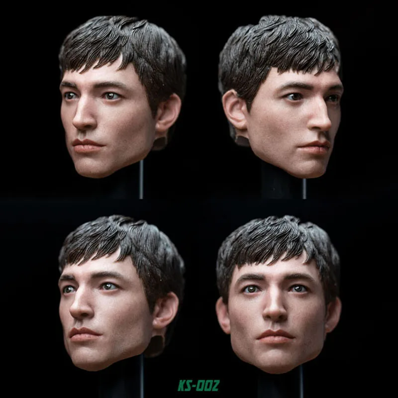 In Stock 1/6 Scale Male Hero Ezra Miller Head Sculpture Model SKS-002 for 12" Male Solider Action Figure Body