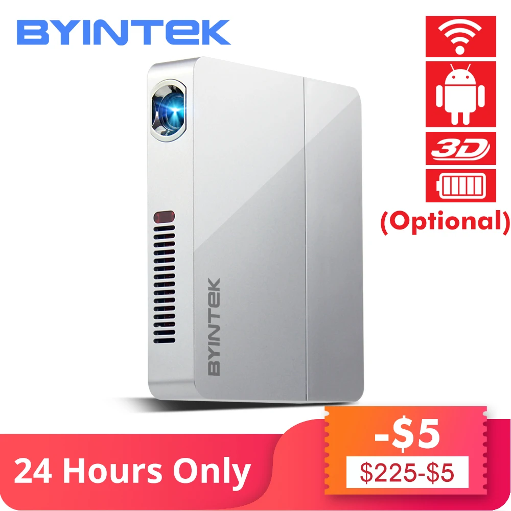 BYINTEK DLP UFO R9 Смарт Android wifi видео микро Портативный Мини светодиодный 3D проектор для
