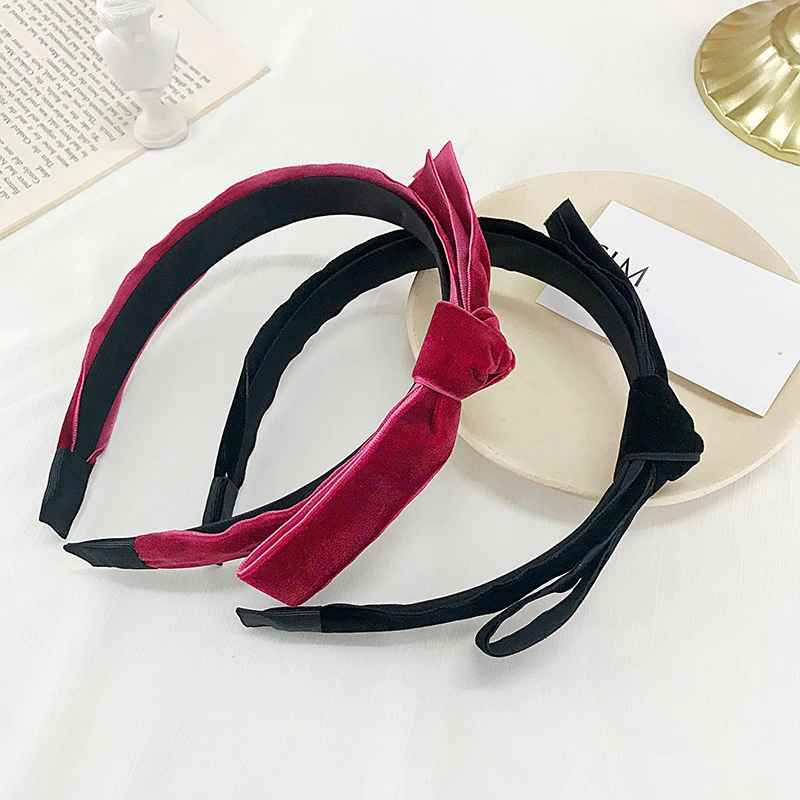 

Элегантный бархатный ободок с бантом женский корейский ободок винтажный ободок для волос для свадебной вечеринки
