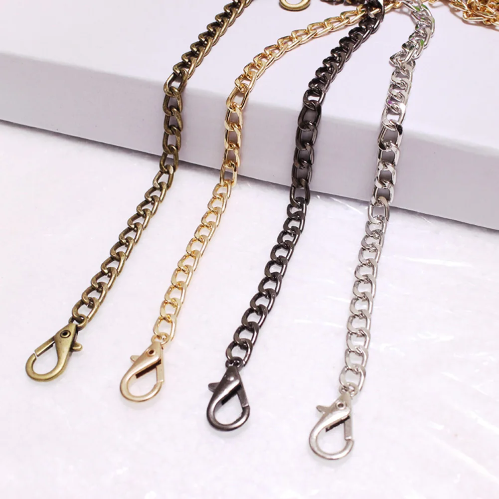 

120cm Handbag Metal Bag Chains DIY Purse Chain With Lobster Clip Shoulder Bag Strap Replacement Handle Bag Accessories 4 Color