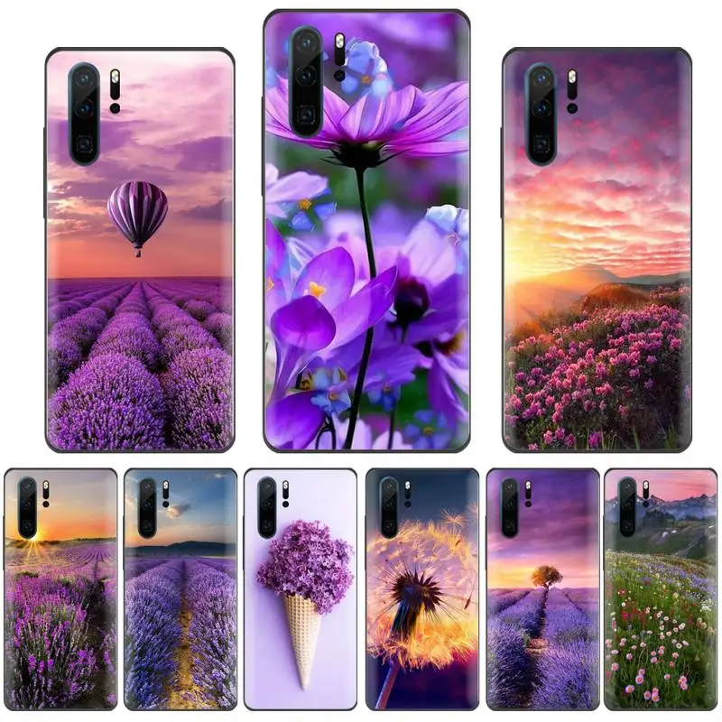 Чехол для телефона Huawei Honor 7C 7A 8X 8A 9 10 10i Lite 20 NOVA 3i 3e с лавандой фиолетовыми